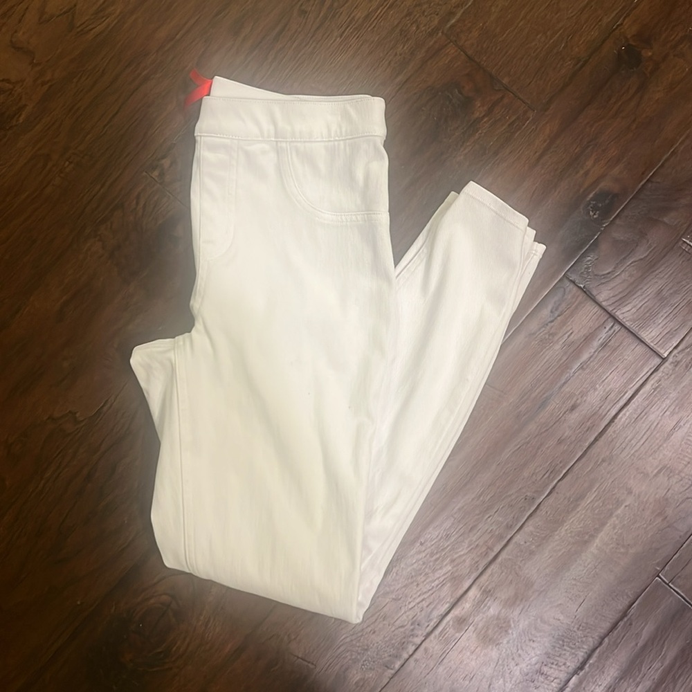 Spanx White Skinny Pants Womens Size Medium Pull On EUC